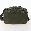 PRADA Backpack Nylon Khaki Silver Auth 173527-5