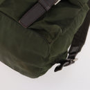 PRADA Backpack Nylon Khaki Silver Auth 173527-16
