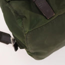 PRADA Backpack Nylon Khaki Silver Auth 173527-17