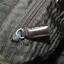 PRADA Backpack Nylon Khaki Silver Auth 173527-25