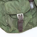 PRADA Backpack Nylon Khaki Silver Auth 173527-27