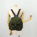 PRADA Backpack Nylon Khaki Silver Auth 173527-29