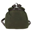 PRADA Backpack Nylon Khaki Silver Auth 173527-2