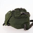 PRADA Backpack Nylon Khaki Silver Auth 173527-4