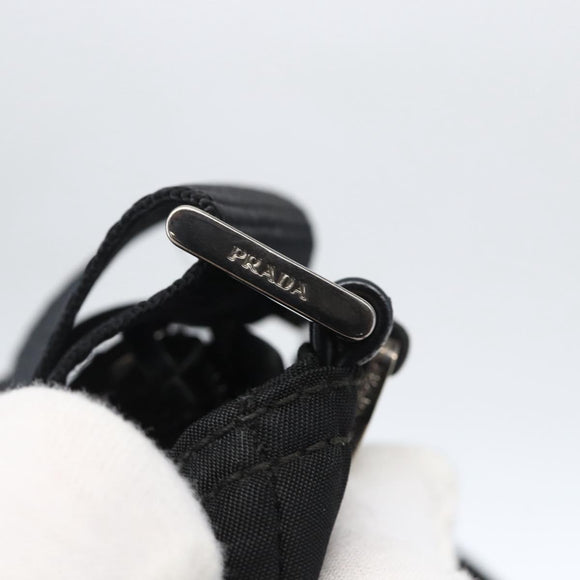 PRADA Shoulder Bag Nylon Black Silver Auth 173528
