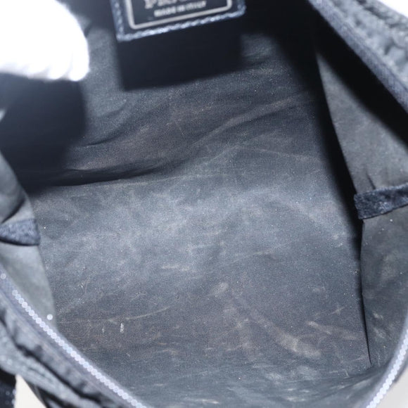 PRADA Shoulder Bag Nylon Black Silver Auth 173528