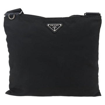 PRADA Shoulder Bag Nylon Black Silver Auth 173528 - 0