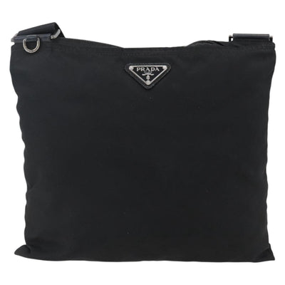PRADA Shoulder Bag Nylon Black Silver Auth 173528 - 0