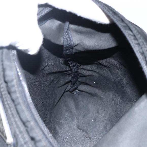 PRADA Shoulder Bag Nylon Black Silver Auth 173528