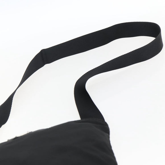 PRADA Shoulder Bag Nylon Black Silver Auth 173528