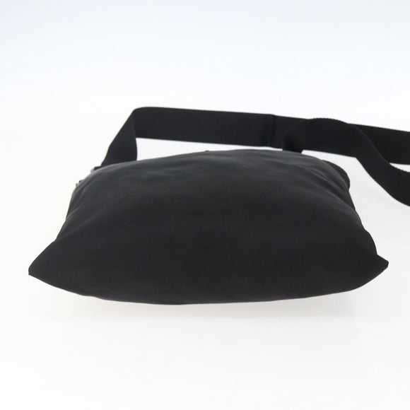 PRADA Shoulder Bag Nylon Black Silver Auth 173528