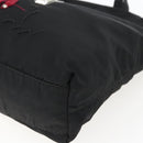PRADA Tote Bag Nylon Black Silver Auth 173530-15