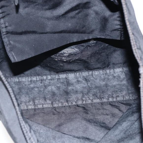 PRADA Tote Bag Nylon Black Silver Auth 173530