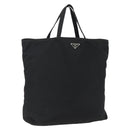PRADA Tote Bag Nylon Black Silver Auth 173530-1