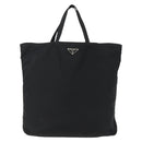 PRADA Tote Bag Nylon Black Silver Auth 173530-13