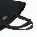 PRADA Tote Bag Nylon Black Silver Auth 173530-7