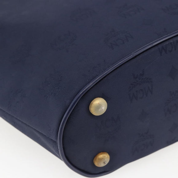MCM Vicetos Logogram Tragetasche Nylon Navy Auth 173532