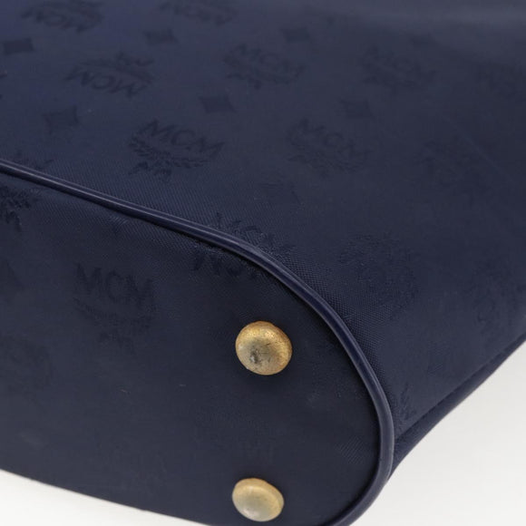 MCM Vicetos Logogram Tragetasche Nylon Navy Auth 173532