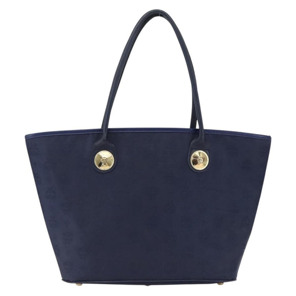 MCM Vicetos Logogram Tragetasche Nylon Navy Auth 173532