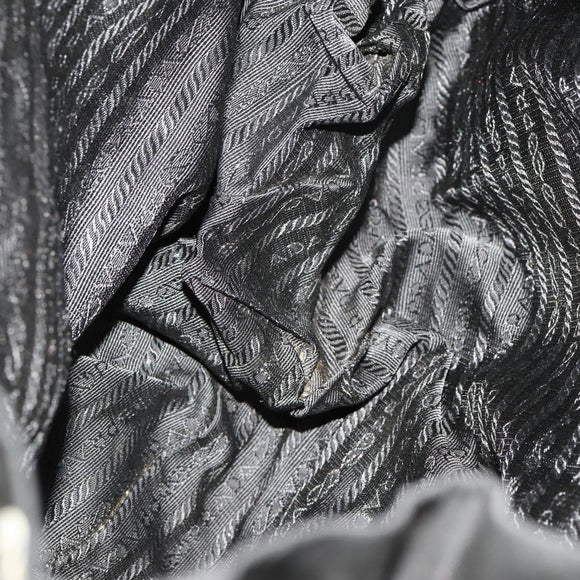 PRADA Backpack Nylon Leather Black Silver Auth 173533