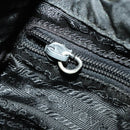 PRADA Backpack Nylon Leather Black Silver Auth 173533-10