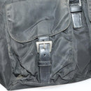 PRADA Backpack Nylon Leather Black Silver Auth 173533-28