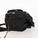 PRADA Backpack Nylon Leather Black Silver Auth 173533-3