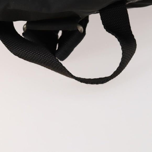 PRADA Backpack Nylon Leather Black Silver Auth 173533