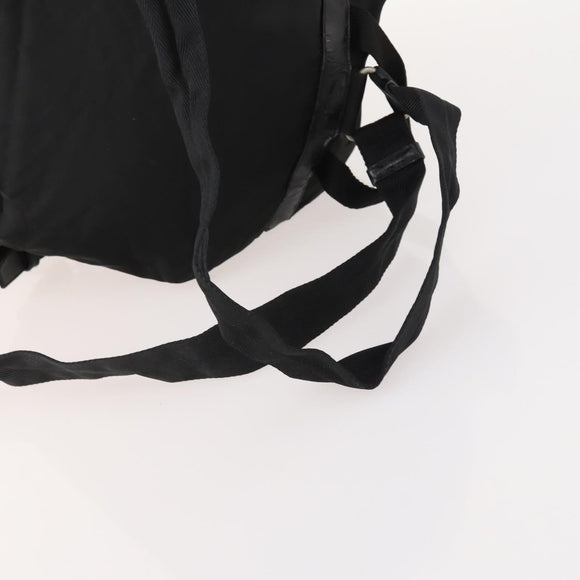 PRADA Backpack Nylon Leather Black Silver Auth 173533