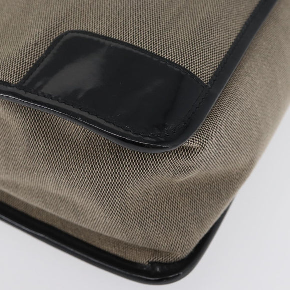 GUCCI Tote Bag Canvas patent leather Beige Black gold 000 0855 Auth 173536