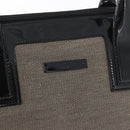 GUCCI Tote Bag Canvas patent leather Beige Black gold 000 0855 Auth 173536-15