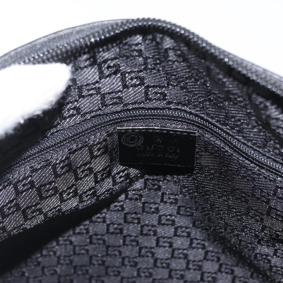 GUCCI Tote Bag Canvas patent leather Beige Black gold 000 0855 Auth 173536