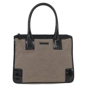 GUCCI Tote Bag Canvas patent leather Beige Black gold 000 0855 Auth 173536 - 0