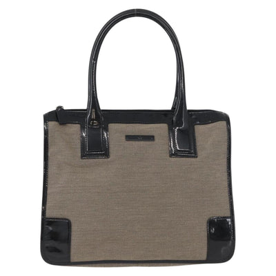 GUCCI Tote Bag Canvas patent leather Beige Black gold 000 0855 Auth 173536 - 0