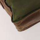 PRADA Shoulder Bag Nylon Leather Khaki Brown Silver Auth 173537-17