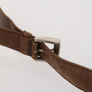 PRADA Shoulder Bag Nylon Leather Khaki Brown Silver Auth 173537-14