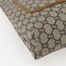 GUCCI GUCCI Plus Supreme Web Sherry Line Tote Bag PVC Beige Gold Auth 173538-11