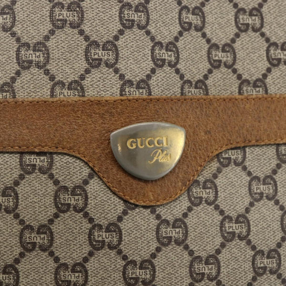 GUCCI GUCCI Plus Supreme Web Sherry Line Tote Bag PVC Beige Gold Auth 173538