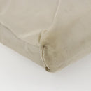 PRADA Tote Bag Nylon Beige Silver Auth 173539-14