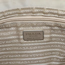 PRADA Tote Bag Nylon Beige Silver Auth 173539-10