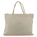 PRADA Tote Bag Nylon Beige Silver Auth 173539-2