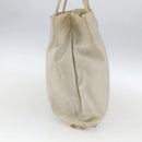 PRADA Tote Bag Nylon Beige Silver Auth 173539-3