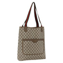 GUCCI GG Supreme Web Sherry Line Tote Bag PVC Beige Gold 39 02 003 Auth 173540-1
