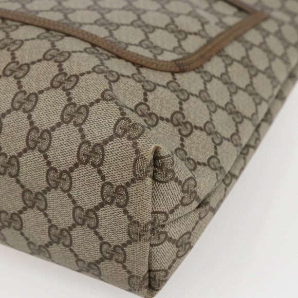 GUCCI GG Supreme Web Sherry Line Tote Bag PVC Beige Gold 39 02 003 Auth 173540