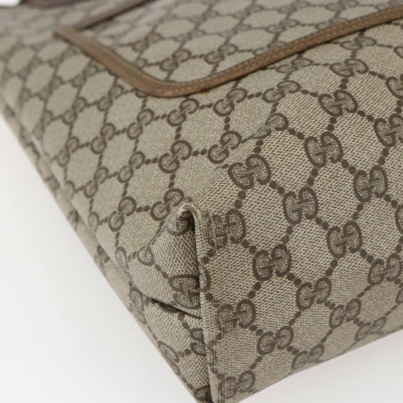 GUCCI GG Supreme Web Sherry Line Tote Bag PVC Beige Gold 39 02 003 Auth 173540