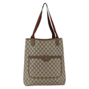 GUCCI GG Supreme Web Sherry Line Tote Bag PVC Beige Gold 39 02 003 Auth 173540-13