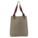 GUCCI GG Supreme Web Sherry Line Tote Bag PVC Beige Gold 39 02 003 Auth 173540-2