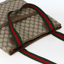 GUCCI GG Supreme Web Sherry Line Tote Bag PVC Beige Gold 39 02 003 Auth 173540-6