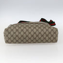 GUCCI GG Supreme Web Sherry Line Tote Bag PVC Beige Gold 39 02 003 Auth 173540-5