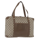 GUCCI GG Supreme Tote Bag PVC Leather Beige Auth 173541-1